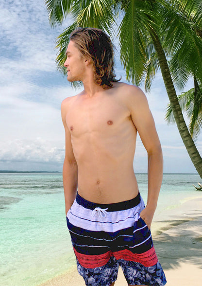 STYLE 868 HERREN BOARDSHORTS BLÄTTER STREIFEN