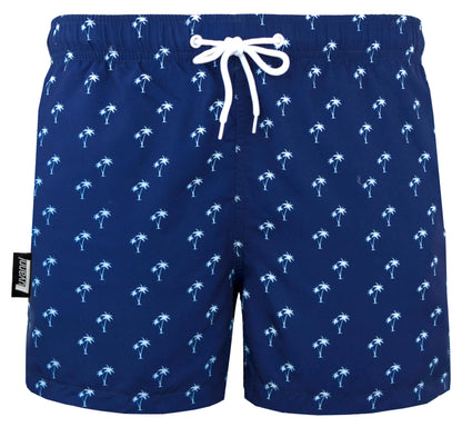 STYLE 24 BLUE WHITE MEN BOARD SHORTS PALM TREES