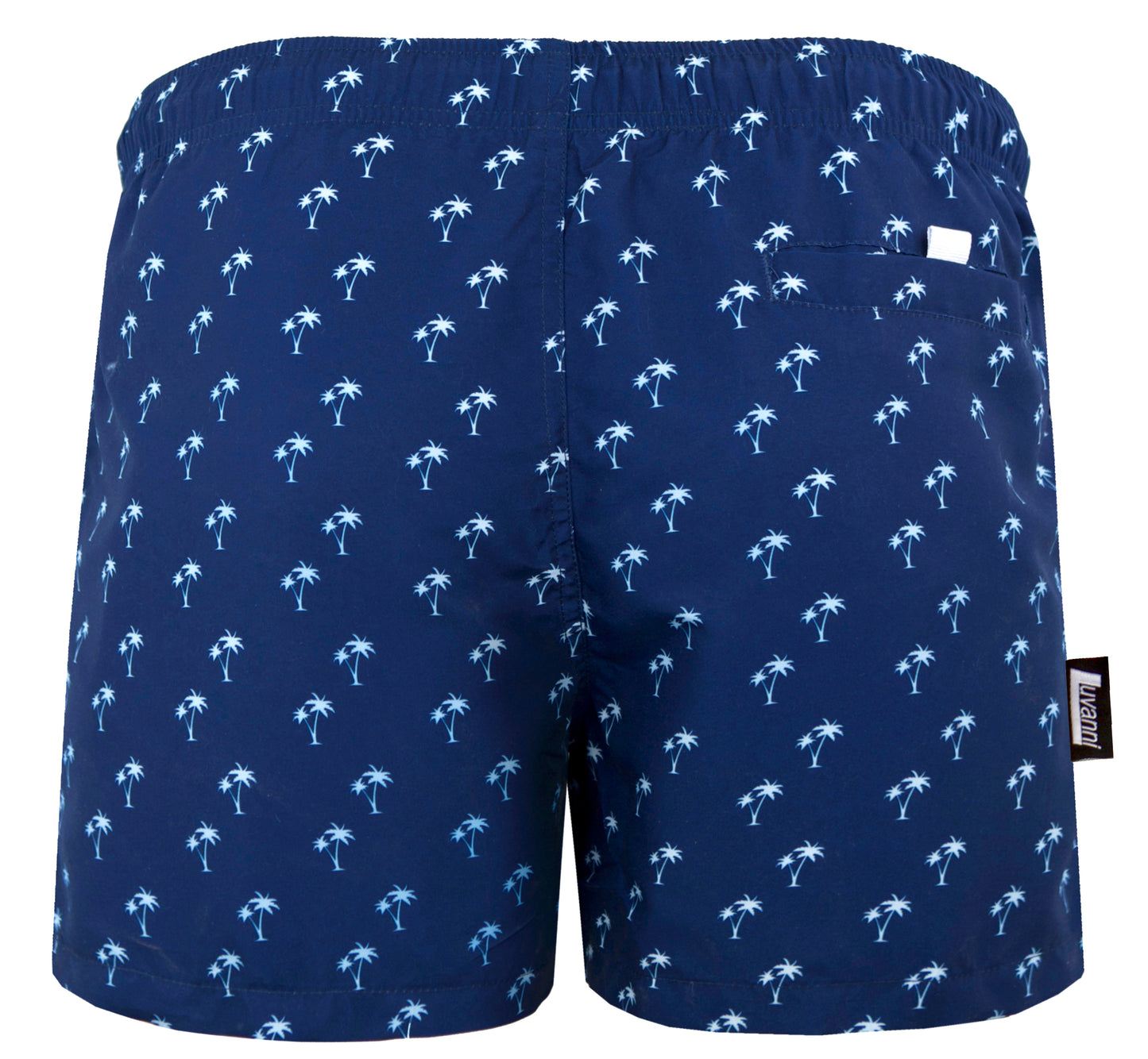 STYLE 24 BLUE WHITE MEN BOARD SHORTS PALM TREES
